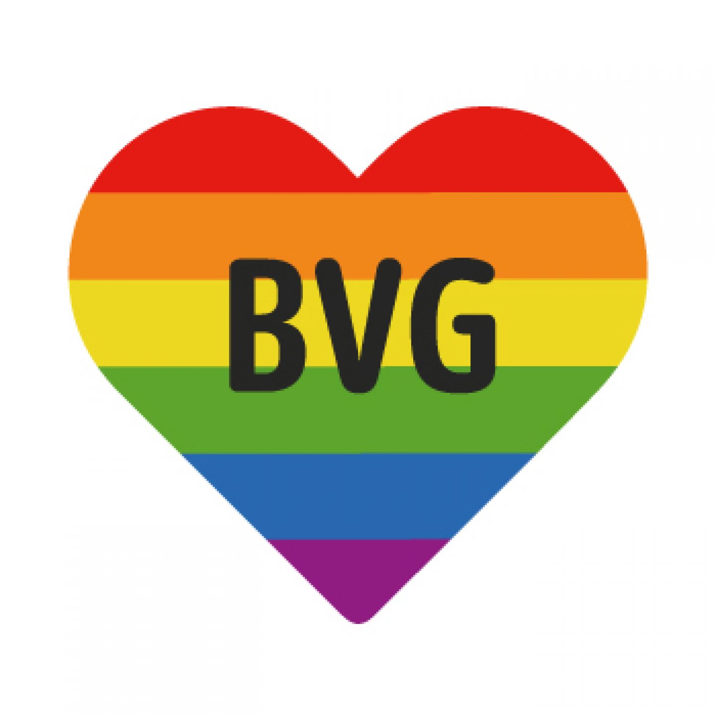 Logo Regenbogennetzwerk - das BVG-Herz in den Farben des Regenbogens